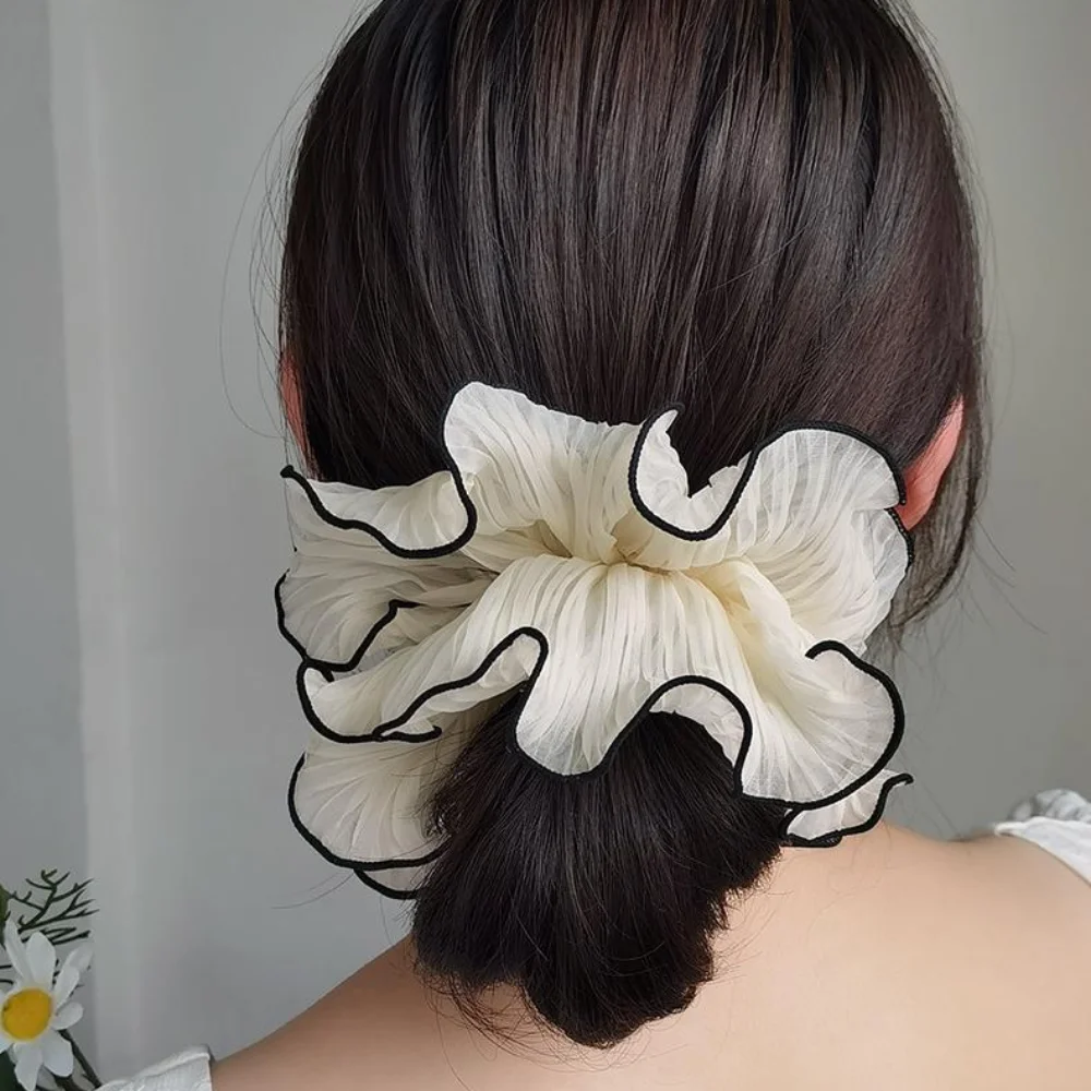 

Wrinkle Chiffon Hair Scrunchies Korean Style Ponytail Holder Exaggerated Hair Band Hair Rope Hair Accessories Large Intestine