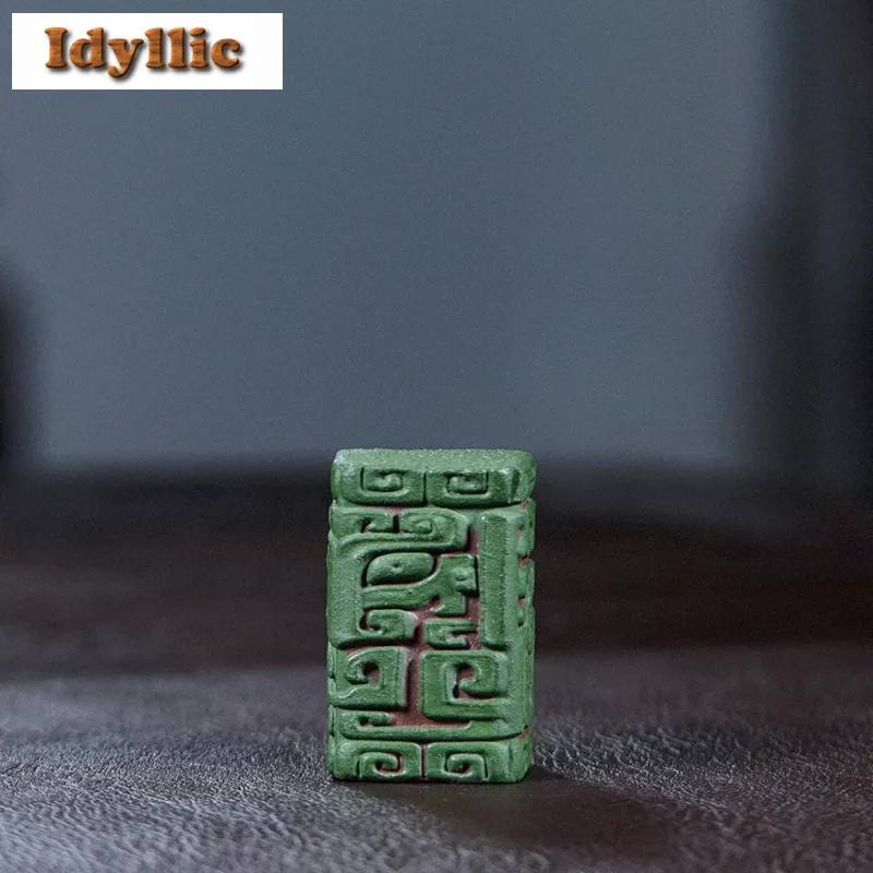 

Исин Zisha Relief Taotie узор чехол для чайника держатель винтажная крышка рамка крышка кронштейн Zisha горшок крышка полка коллекция чайников