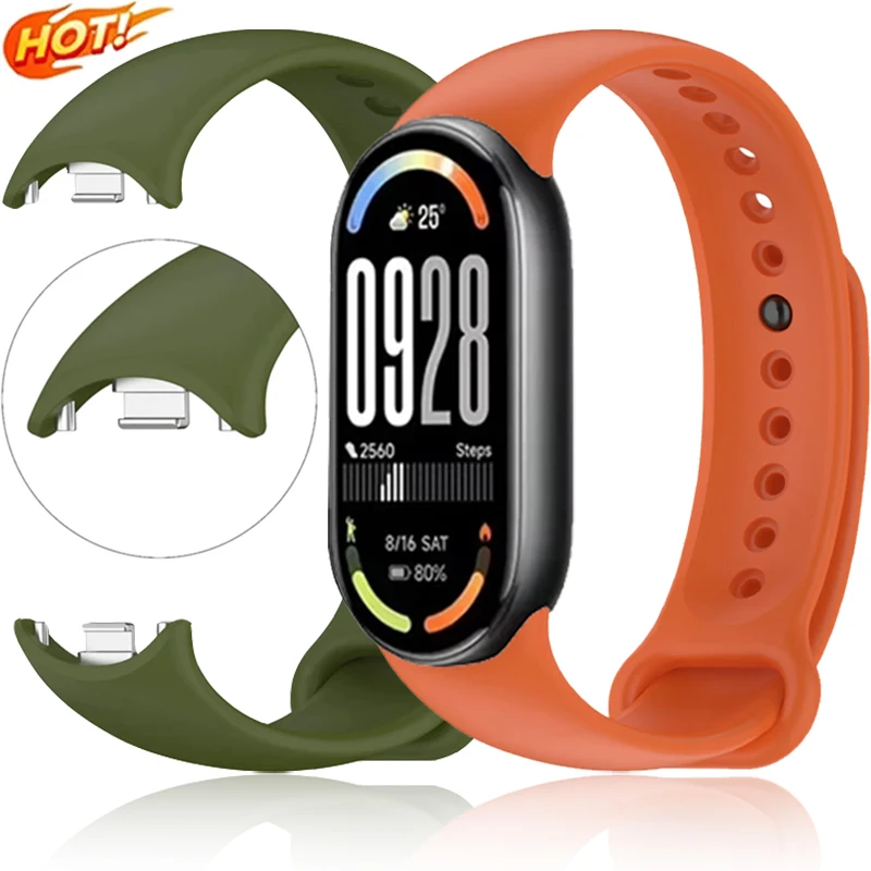Offizielles Silikonarmband für Xiaomi Mi Band 10 9 8 Atmungsaktives Sport-Komfortarmband für Mi Band 10 9 8 Zubehör