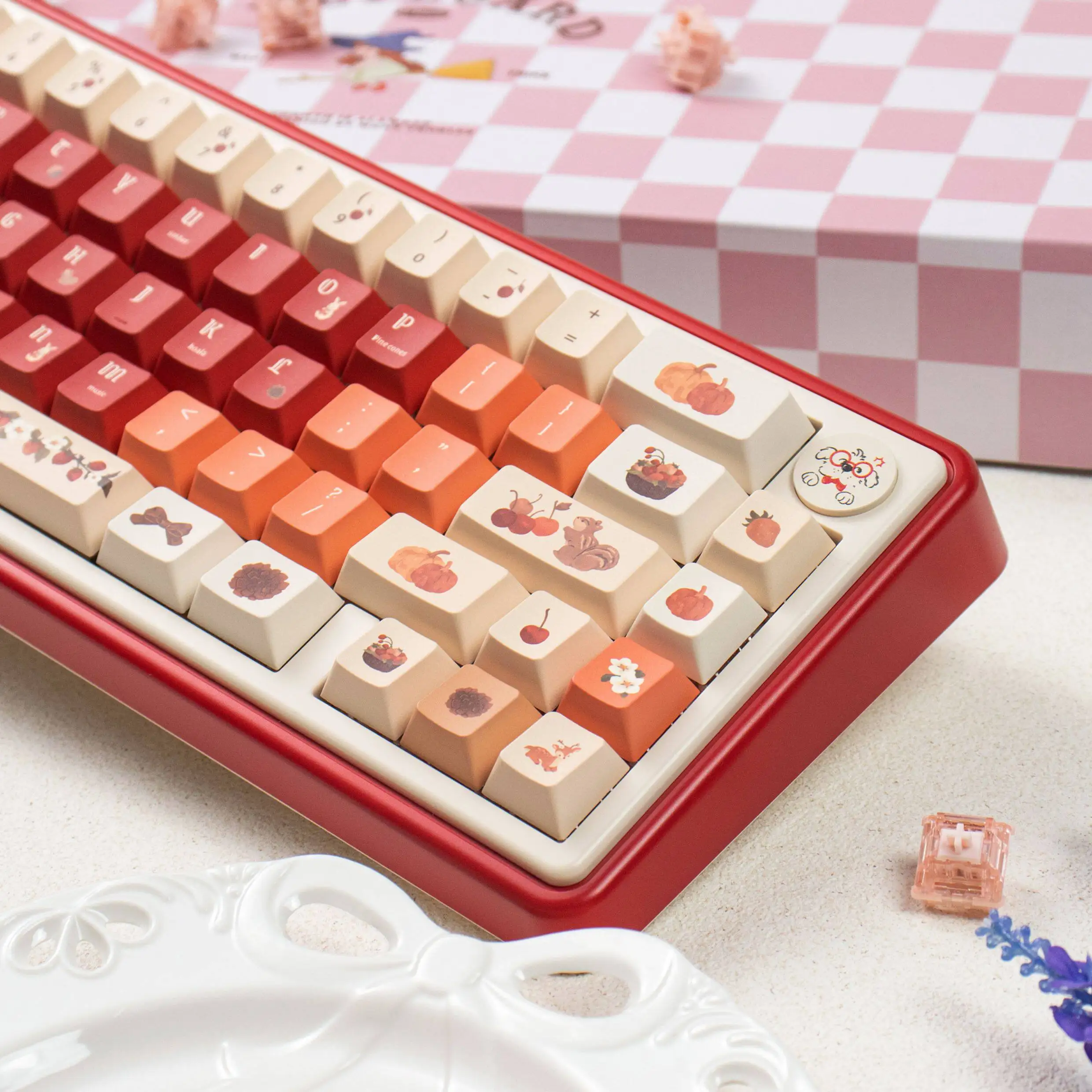 

Колпачки для клавиш URE, 66 клавиш, PBT, профиль Cherry, сублимационная печать, для механических клавиатур MX 61/64, 60HE