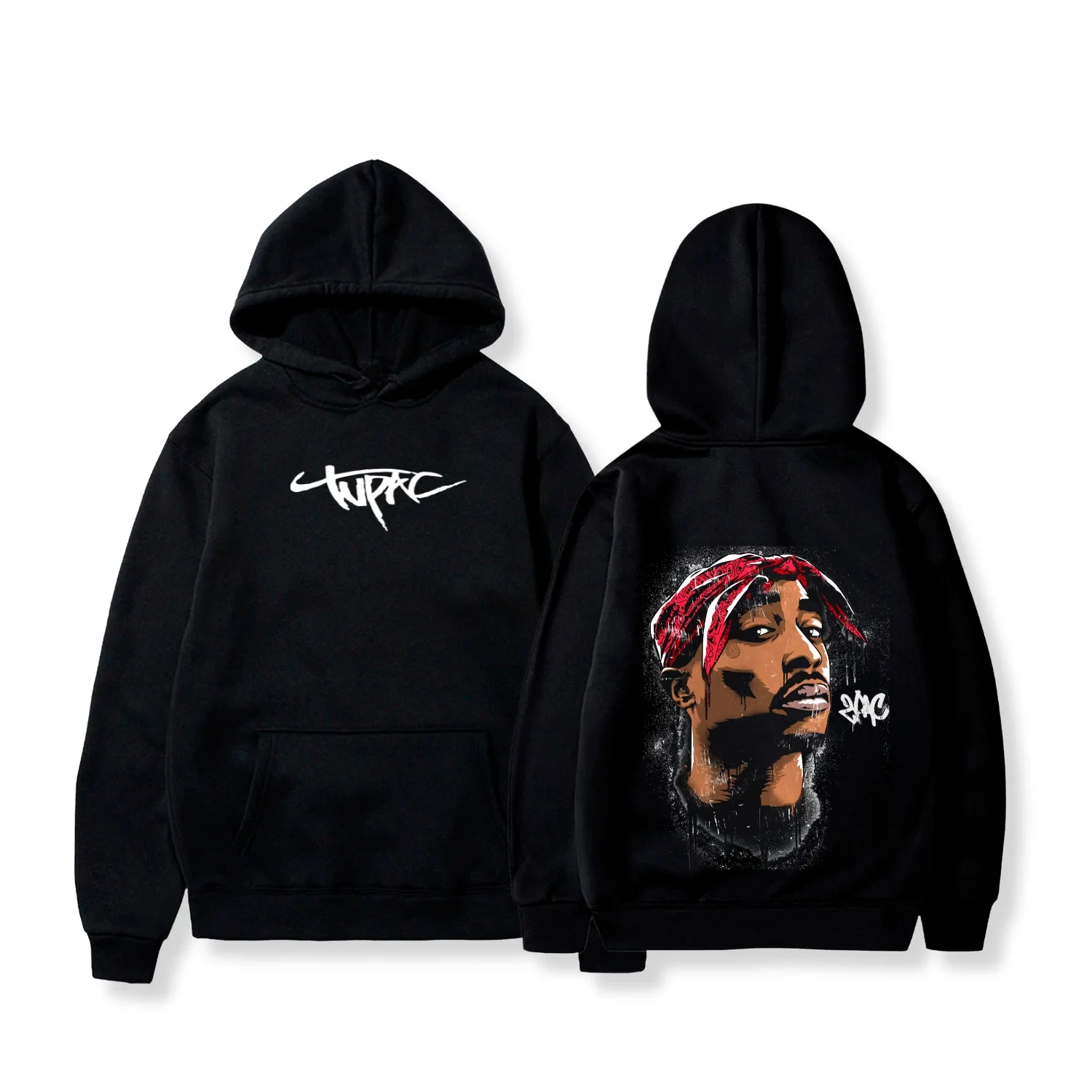 Streetwear Brand Hoodies - เสื้อฮู้ดดี้โอเวอร์ไซส์สไตล์วินเทจ 2026 Tupac แบรนด์หรูสำหรับผู้ชายและผู้หญิง เสื้อผ้าสตรีทแวร์ เสื้อสเวตเตอร์สปอร์ต