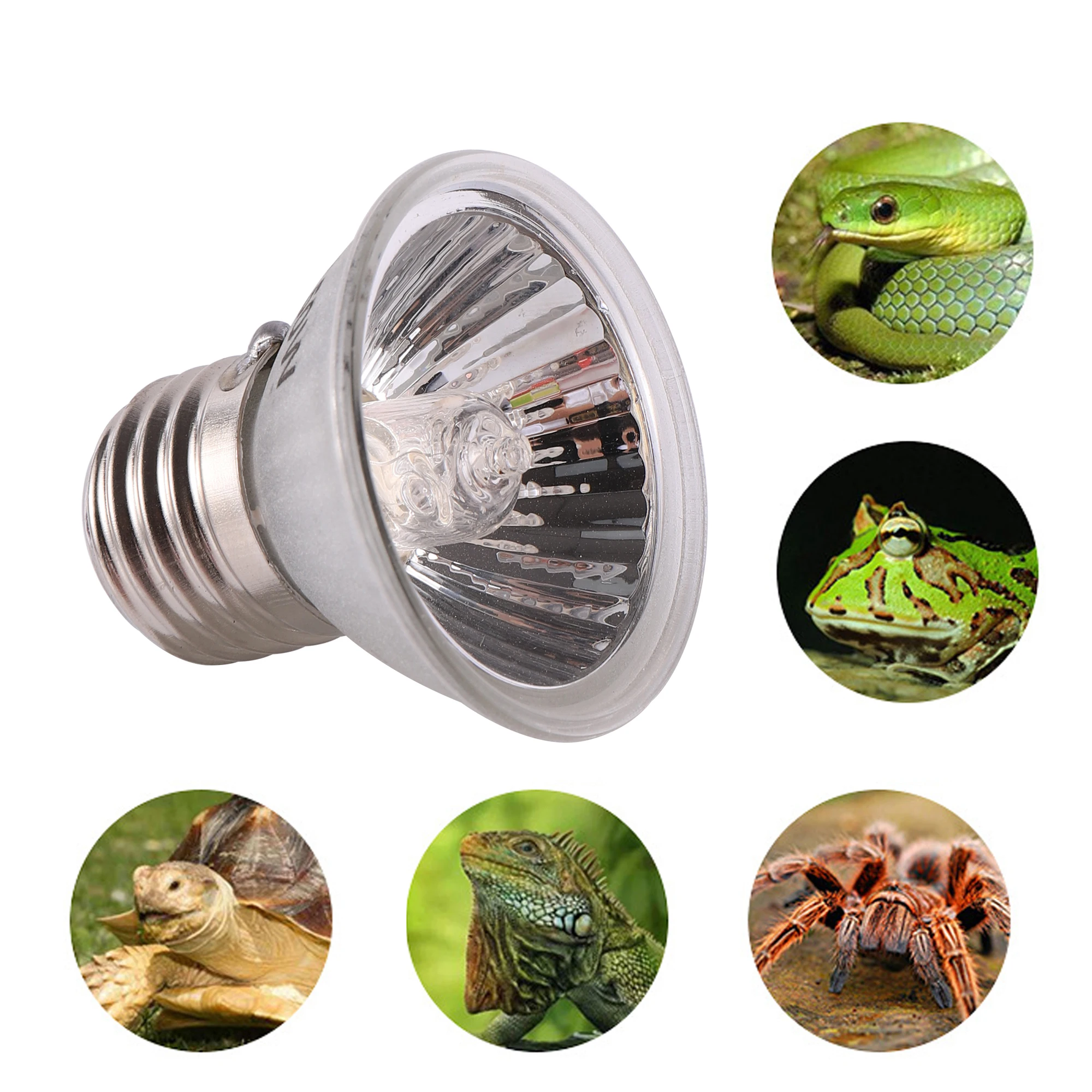 CE Reptile Lamp  UVA+UVB 3.0 Pet Heat Lamp Bulb Turtle Basking  Light Bulbs Amphibians Lizards Temperature Controlle