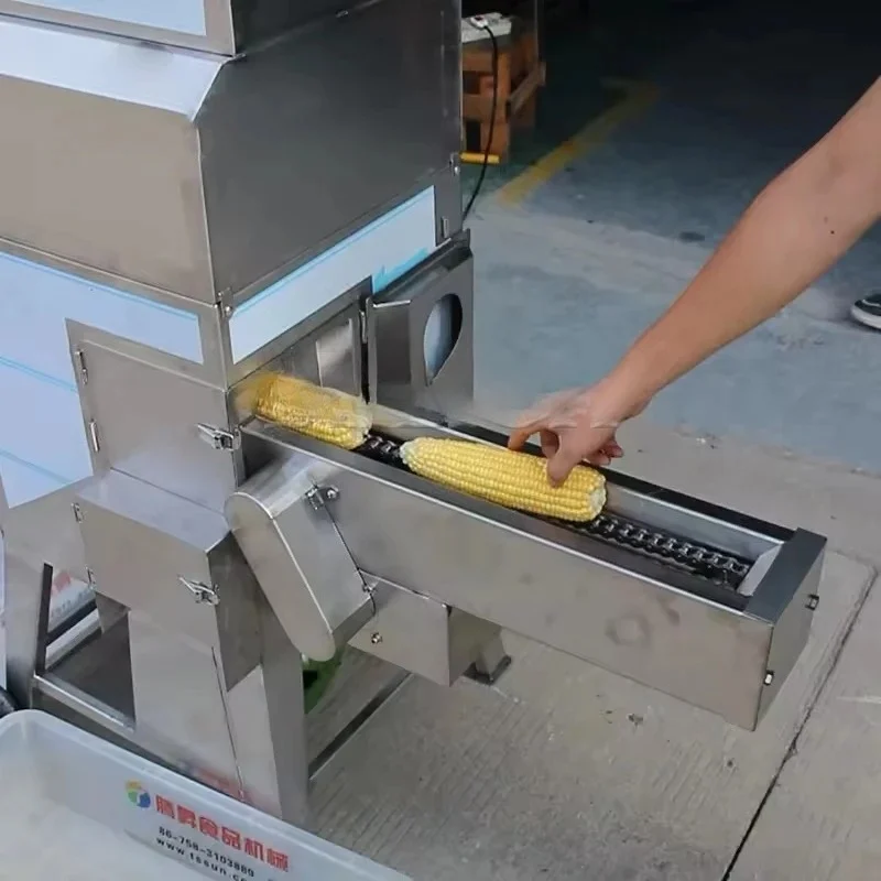 Stainless Steel Frozen Food Industry Sweet And Fresh Corn Shelling Machine With Conveyor Belt