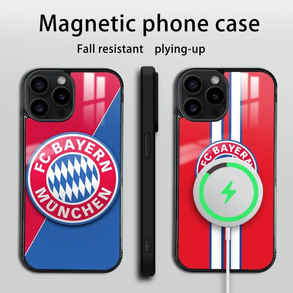 B-Bayern & Munich Phone Case For iPhone 16 15 14 13 12 11 Pro Max Plus Mini Mirror Wireless magnetic case