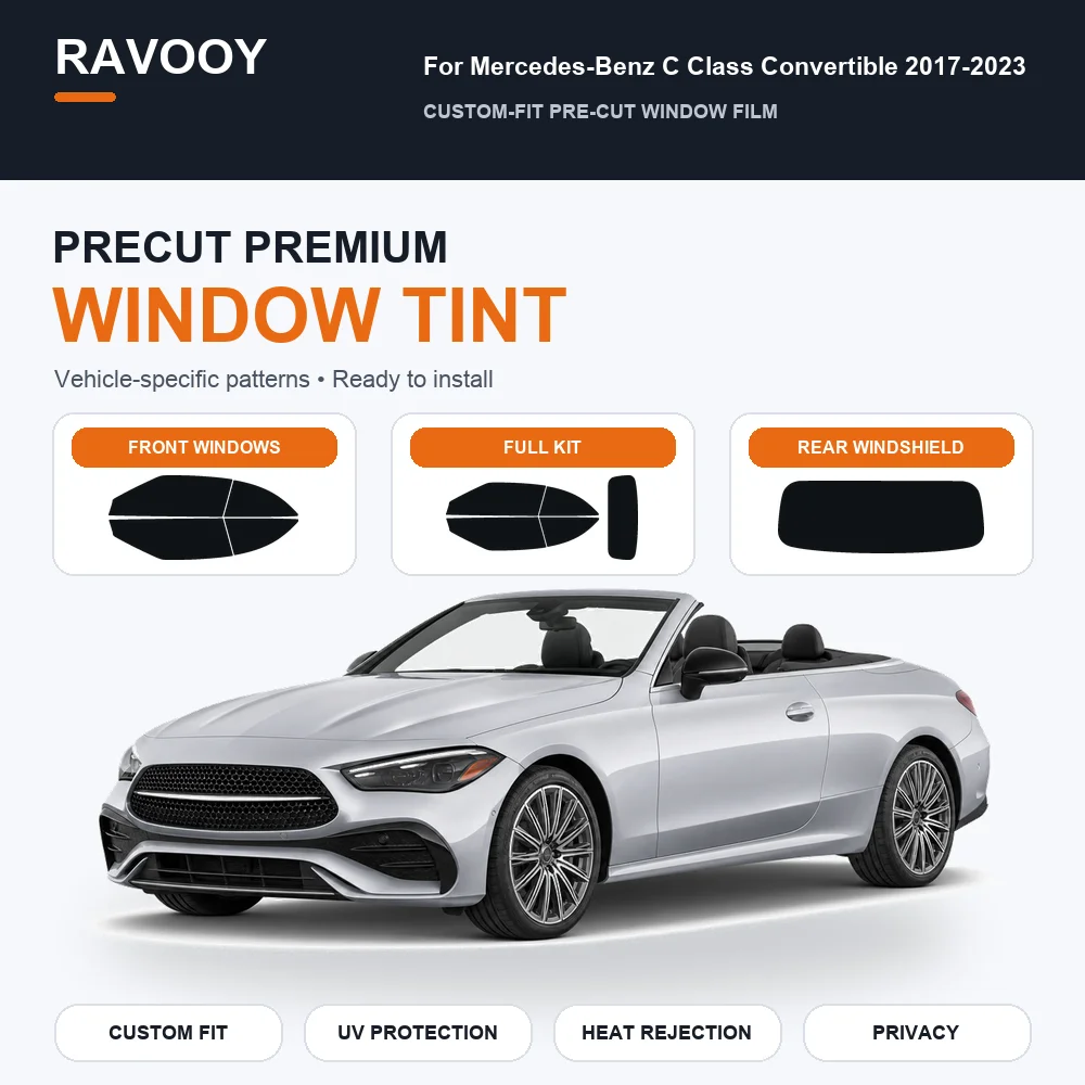 premium-precut-window-tint-kit-front-rear-windows-for-mercedes-benz-c-class-convertible-2017-2023-complete-set-nano-ceramic-film