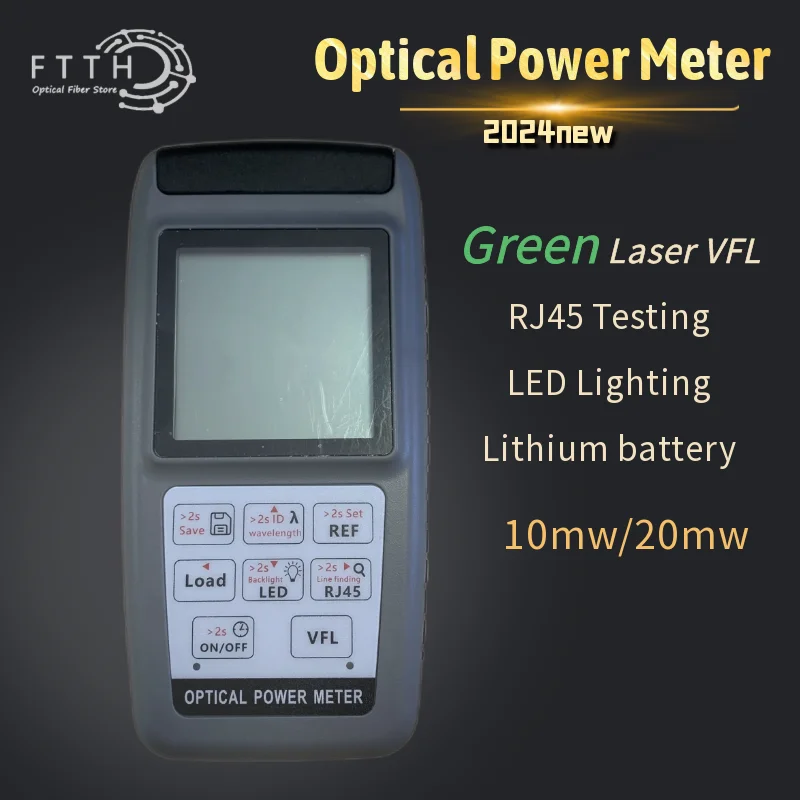 

Ftth Fiber OPtical Power meter with Green Light VFL RJ45 Testing Lithium battery Power meter Visual Fault Locator