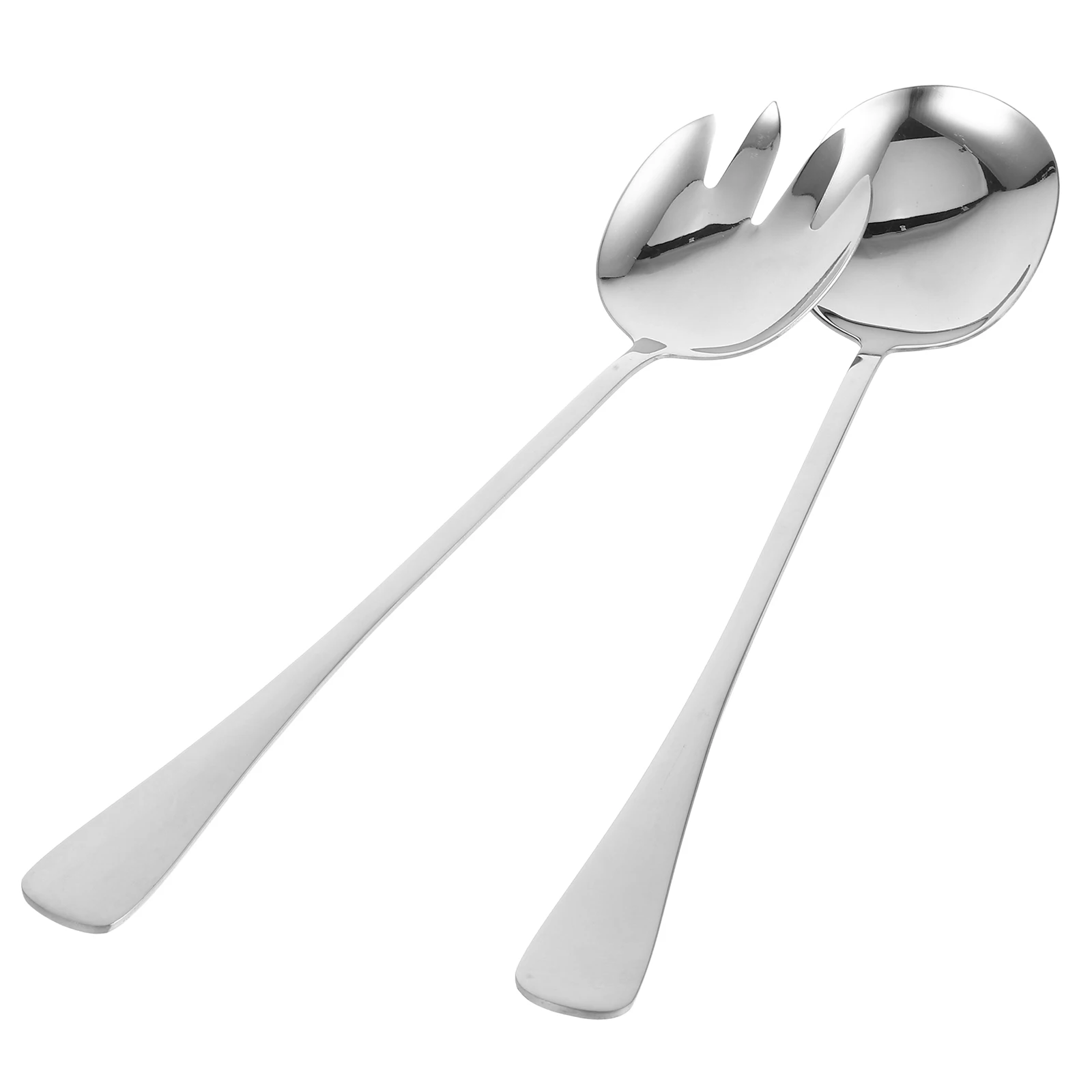 

1 Set Stainless Steel Buffet Fork Large Utensils Ergonomic Handle Home Restaurant Use Metal Rice Soup Spoon Utensil