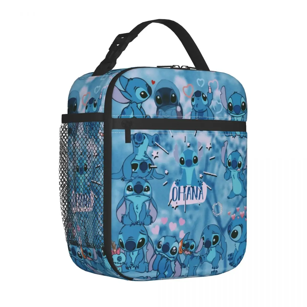 Custom Stitch Ohana Cartoon Lunch Bag Cooler Thermal Insulated Lunch Box for Work Office Picnic Food Portable Tote Bags