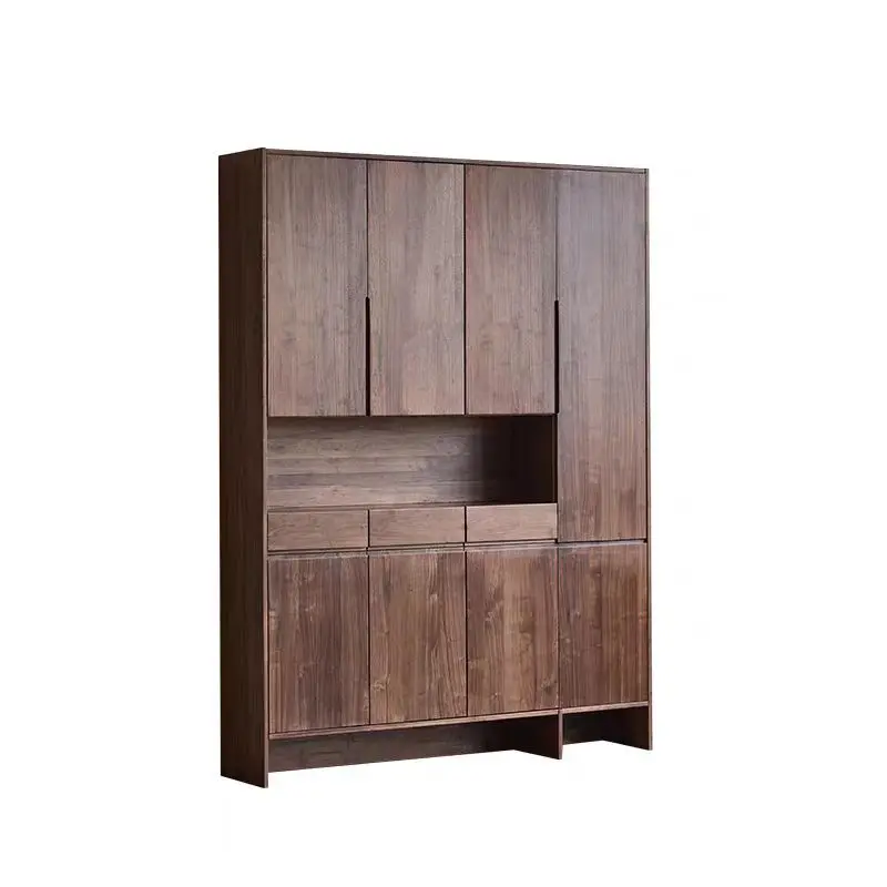 Japanese-style black walnut entrance foyer, entrance cabinet, shoe cabinet integrated