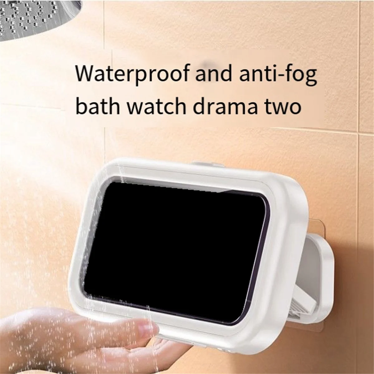 A003 Bathroom Rotatable Waterproof Mobile Phone Box Punch-Free Toilet Wall-Mounted Mobile Phone Waterproof Bracket White