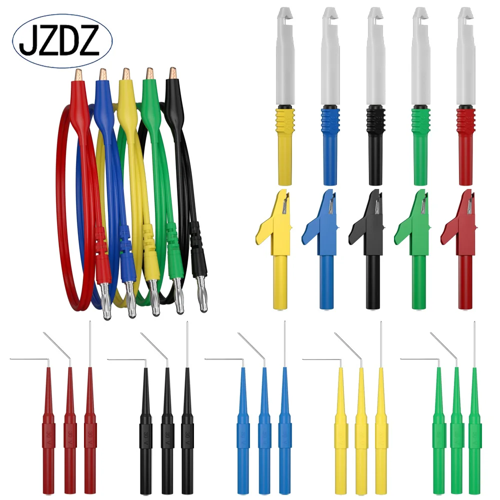 JZDZ Multimeter 100cm Test Lead Kit Alligator Clips to 4MM Banana Plug Test Probe Kit Electrical Test Tools JT8009