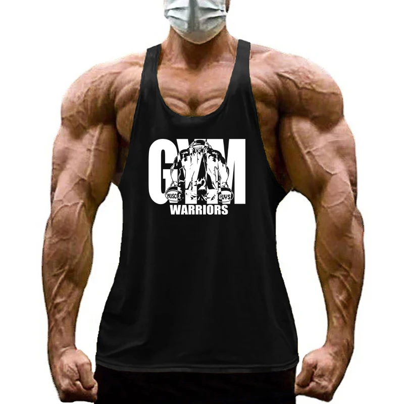 Herren Bodybuilding Stringer Tanktops Gym Sportbekleidung Baumwolle Atmungsaktive Workout Muskel-Weste Sommer Fitness Ärmelloses Y-Back Shirt