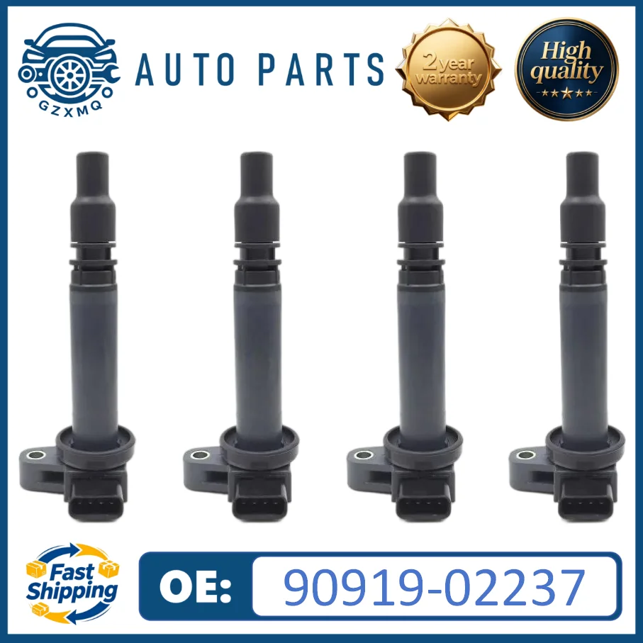 90919-02237 High quality 4pcs Ignition Coils for Toyota Tacoma 2000-2004 2.4L 2.7L Hilus Surf LAnd Cruiser Prado