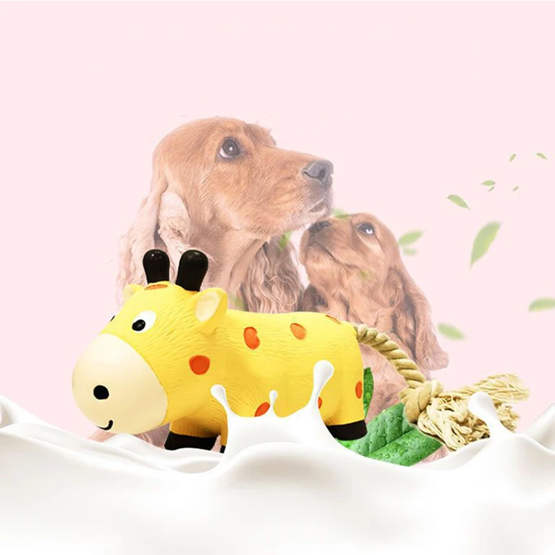 

Pet Dog Chew Toys Latex Threading Rope Deer Squeeze Squeaky Sound Dogs Molar Teeth Cleaning Interactive Funny Toy Pets Supplies