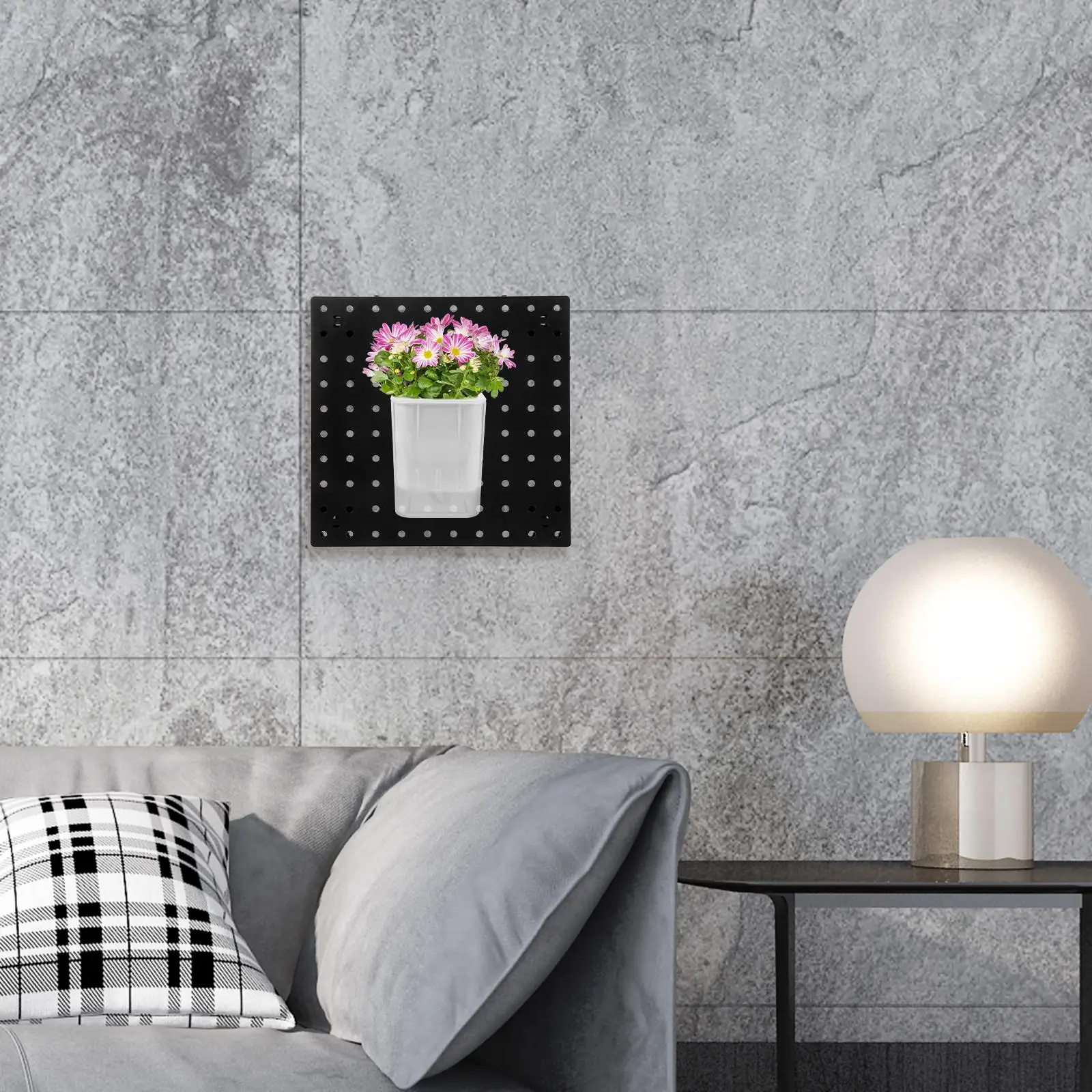 Plastic Pegboard Panel 25CMx25CM Black Mounted Tool ganizer for Garage Workshop Storage System Multi Functional Easy