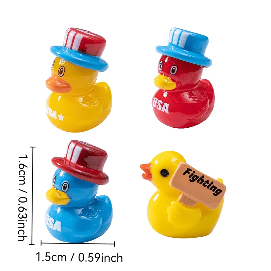 Random Style Independence Day Mini Yellow Duck Ornaments, DIY Micro Landscape Desktop Decor