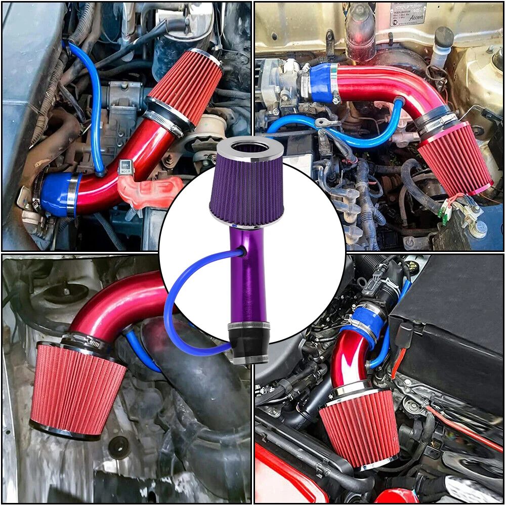 Auto Omgebouwd 76mm Paddestoel Hoofd Luchtfilter Inlaattraject Filter High Flow Hoge Koude Kegel Luchtfilter Aluminium Pijp Kit OFI109
