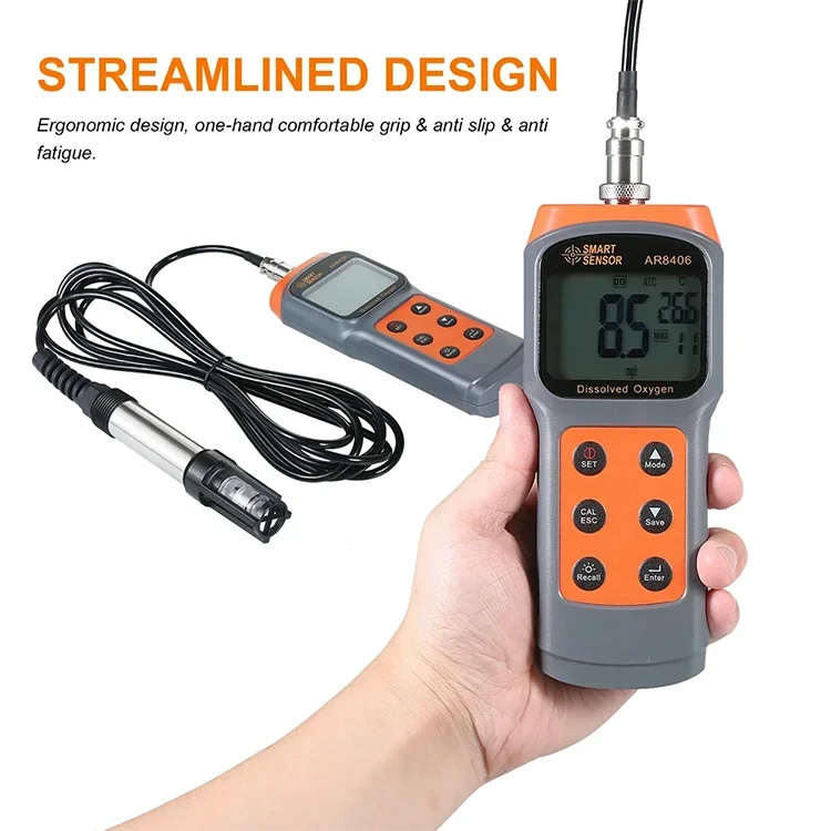 AR8406 Portable Digital Dissolved Oxygen Analyzer Detector Meter DO/Water Quality Tester