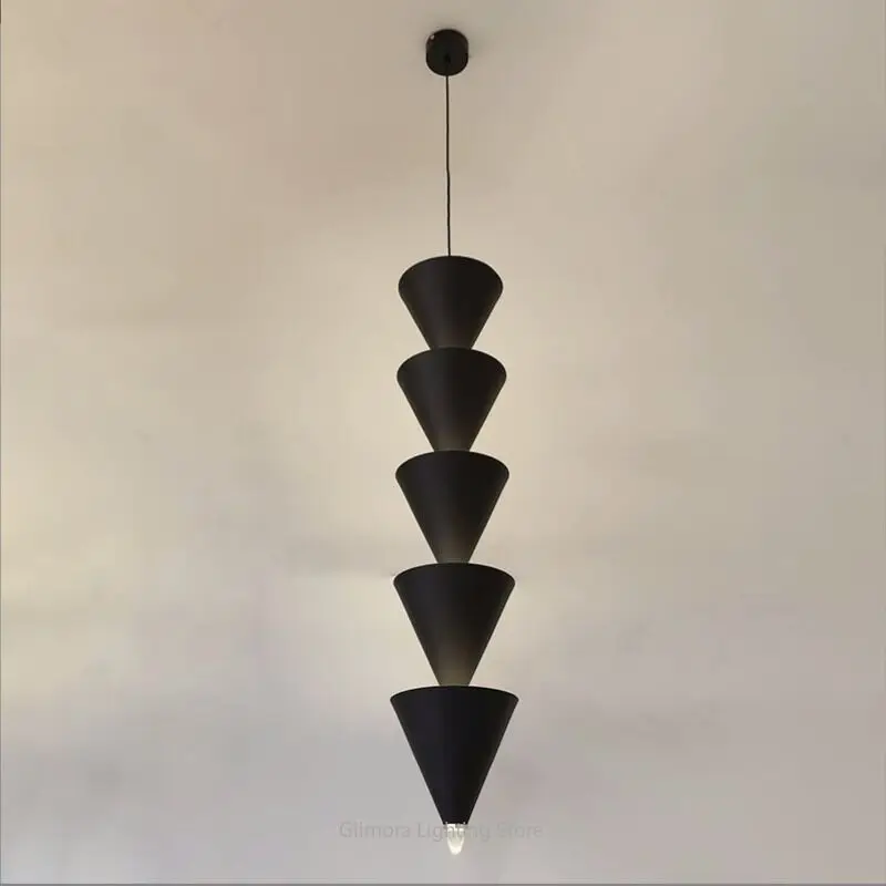 

Hourglass Cone Pendant Light Bedroom Headboard, Creative Ambient Lamp for Living Room Corner Entryway, Long Cord Hanging Fixture