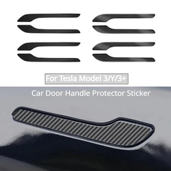 Door Handle Protector Wrap For Tesla Tesla Model 3/Y/3+ Highland 2024 Accessories Material Carbon Fiber Color Door Handle Cover