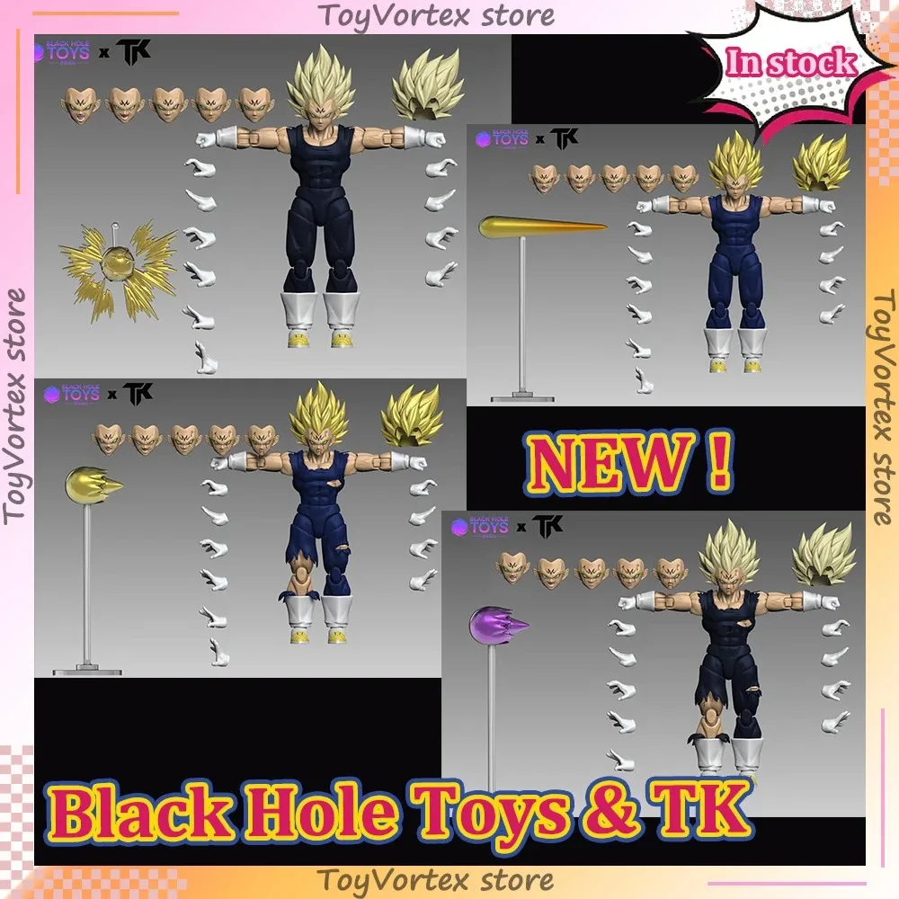 En Stock, juguetes con agujeros negros y TK Dragon Ball Z SHF Super Saiyan SSJ Majin Vegeta, daño en batalla, Vegeta, figura de acción, coleccionista de modelos