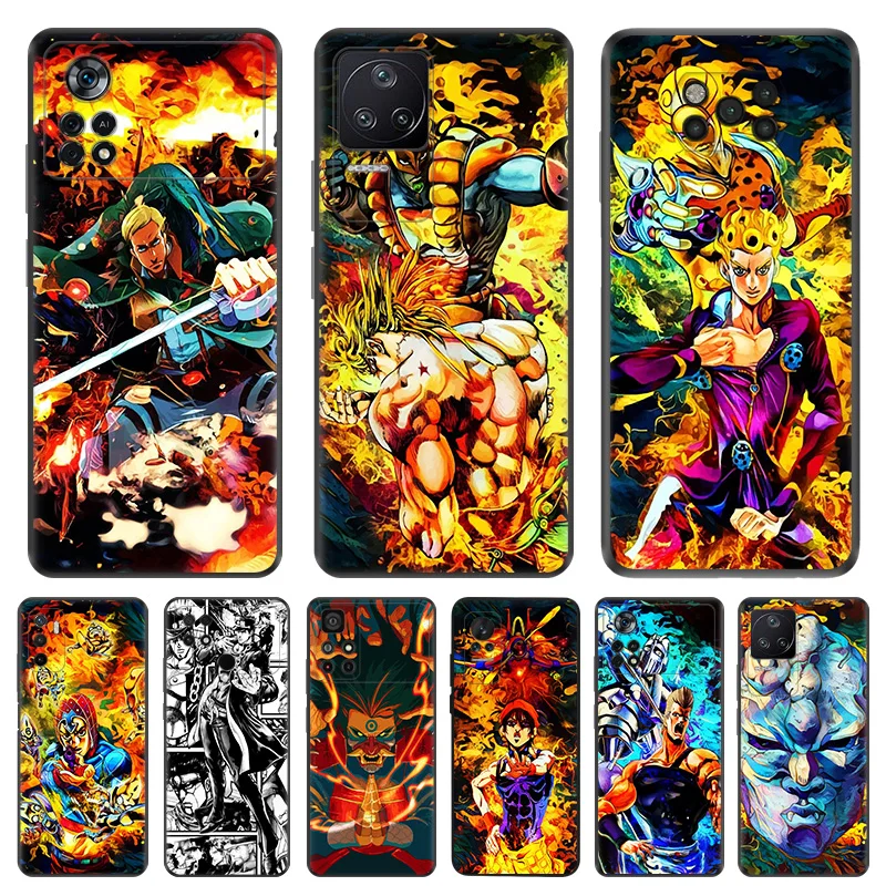 Phone Case for Xiaomi Poco F5 F4 F3 F1 C40 C50 C51 M5 M5S M4 M3 X3 X4 X5 Pro JoJo Bizarre Adventure Soft Shell Black Cases Cover