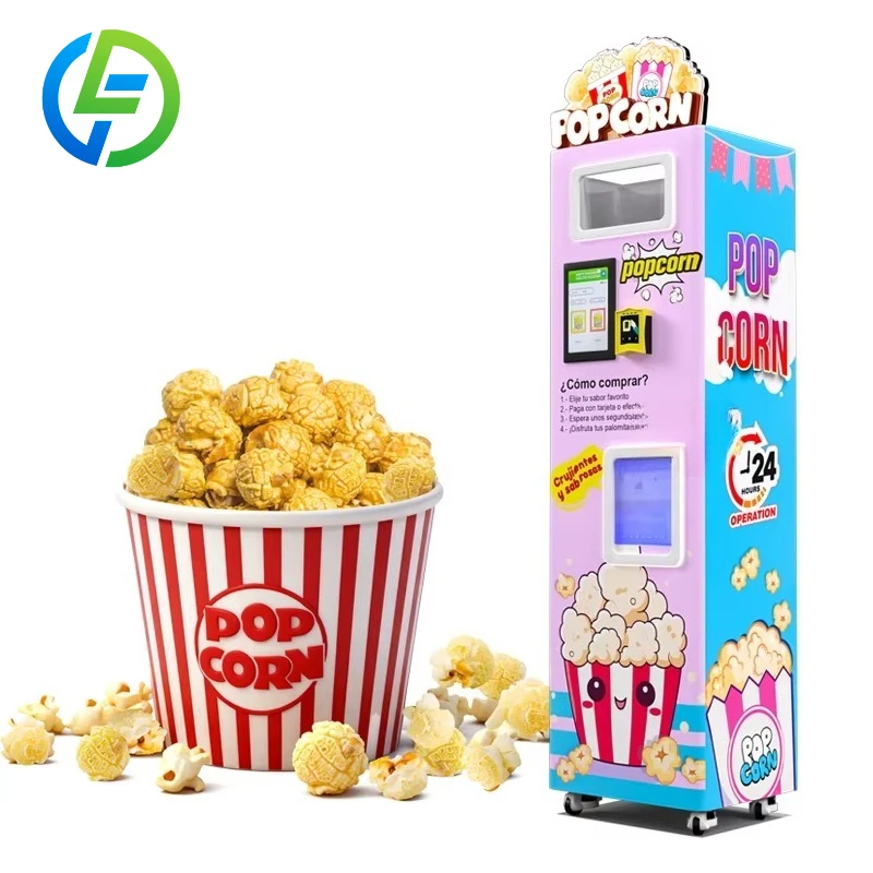 Customized Stainless Steel Popcorn Maker Machine  Powered Commercial Monetary Popcorn Vending Machine Automatic for Retail Use