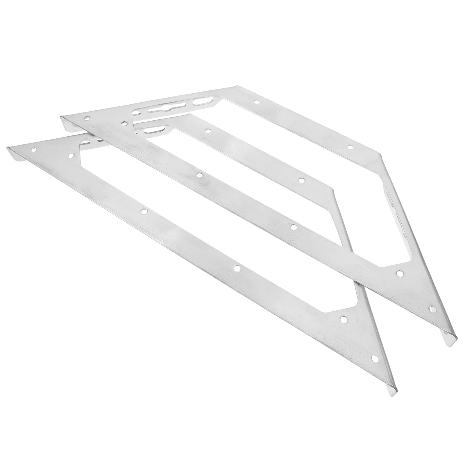

2pcs Stainless Steel Corner Brackets Universal Angle Bracket For Wood Furniture Shelf Support Mounting Braces Trapezoidal