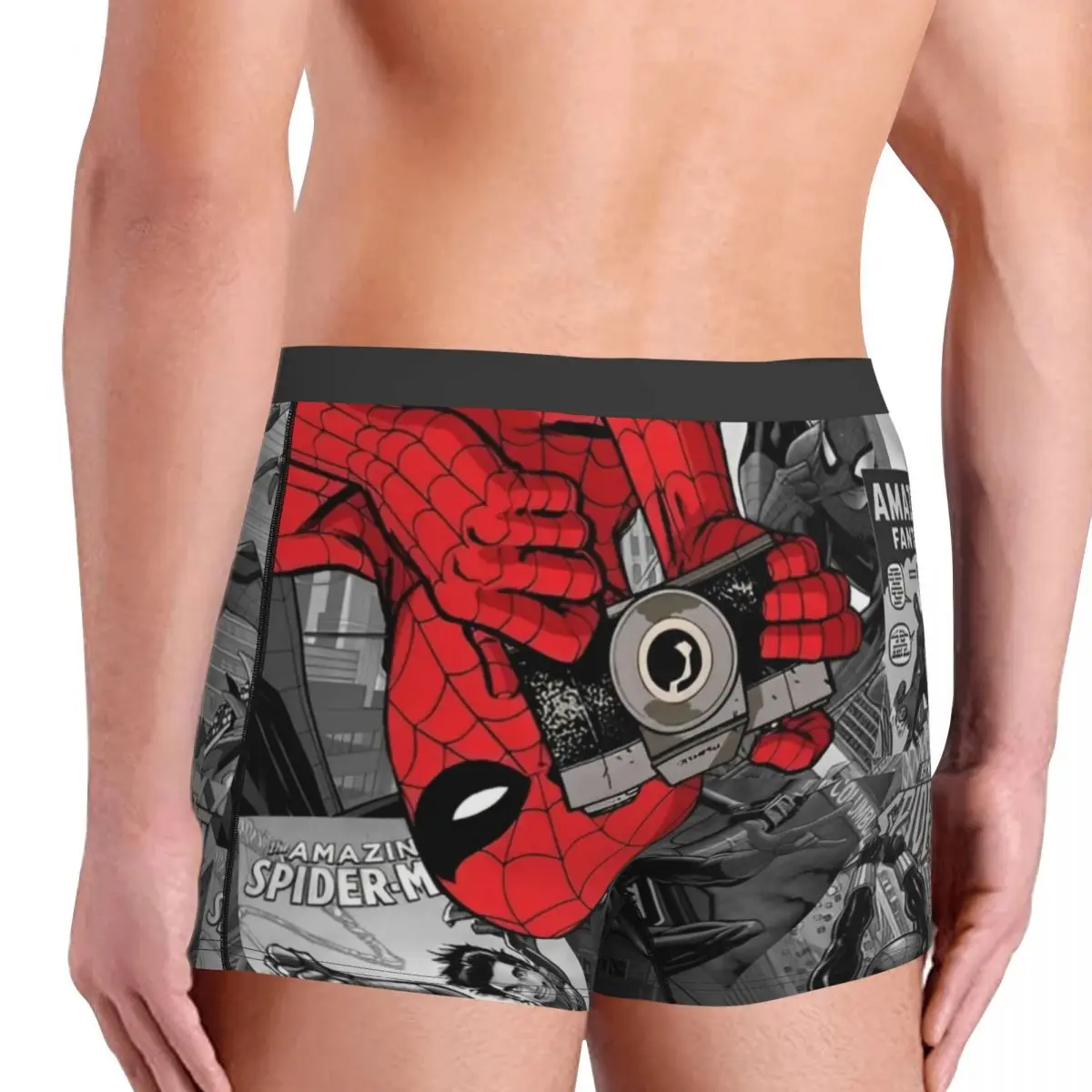 Men Spider-Man Comic Handsome Cool Boxers Briefs Smooth Cartoon Anime Underwear Printing Humorous Breathable Panites