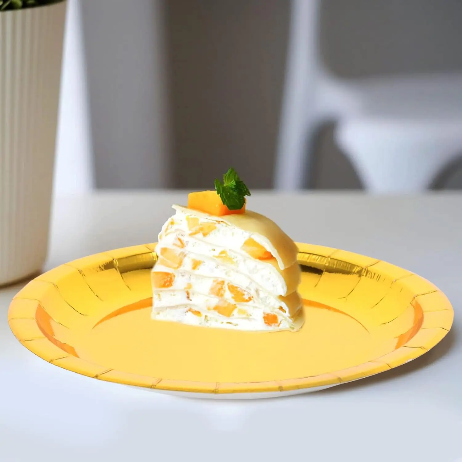 10 people Gold Disposable Paper Plates Cups Straw napkins cakestand Tableware Sets for Adult Kids Birthday Party Supplies