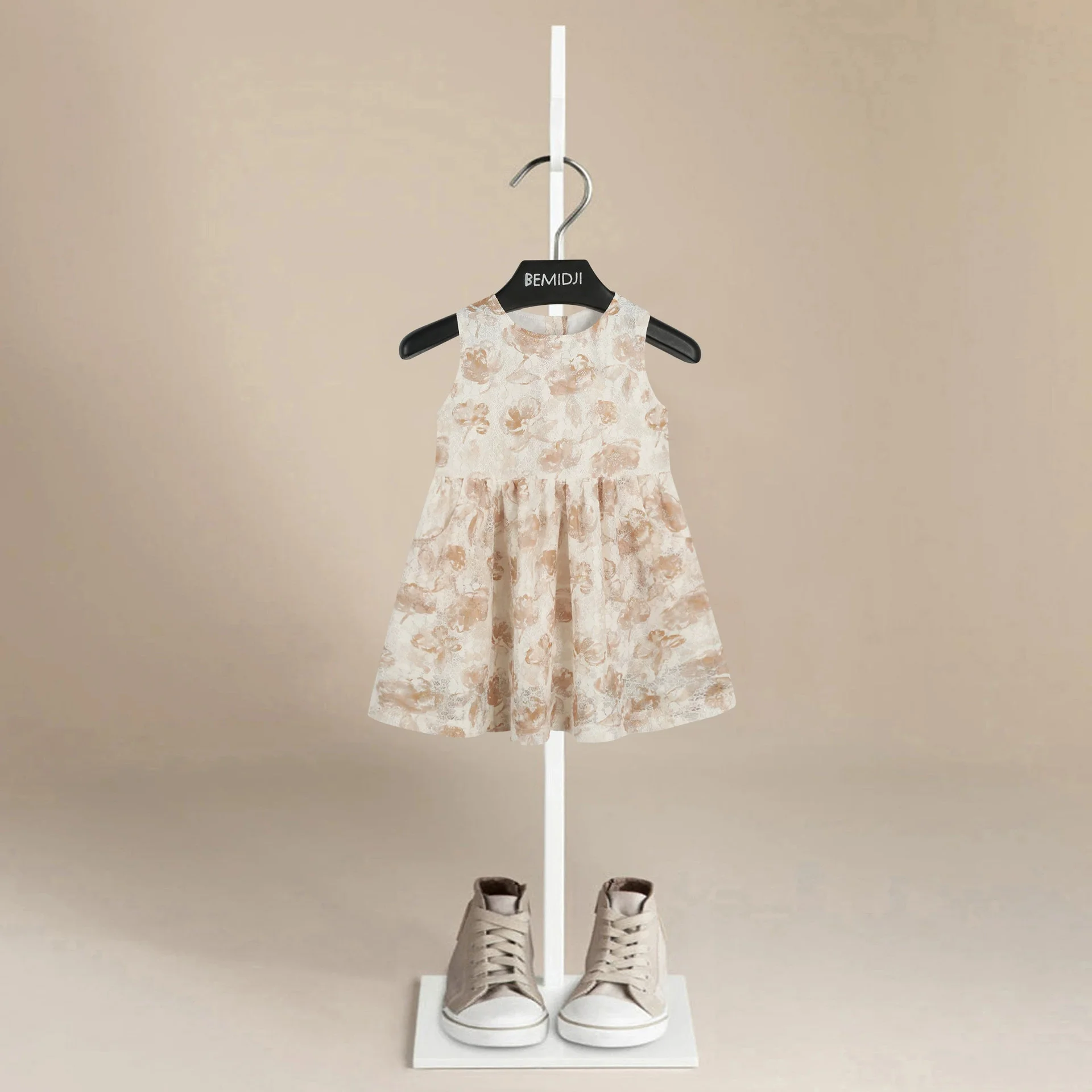 

Dress for Girls Pink O-Neck Sleeveless Vest Tulle Bowknot 2-7 Years Summer Elegant Sweet Style Princess Dress Kids Clothing
