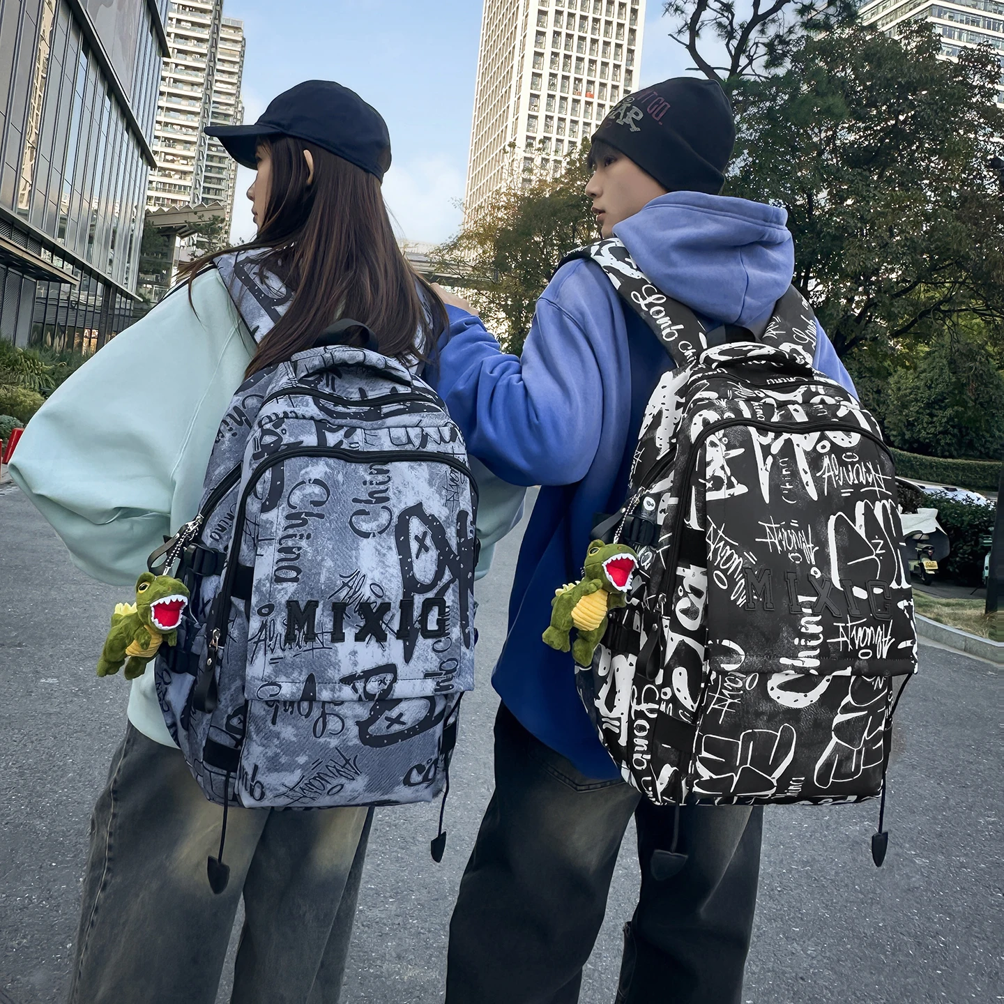 حقيبة ظهر مدرسية بتصميم جرافيتي أمريكي بسعة كبيرة للأولاد، حقيبة كتب عصرية رائعة للطلاب الصغار في سن المراهقة #5