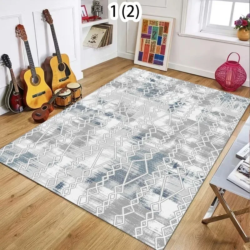 Vintage Color Block Graffiti Pile Carpet Modern Abstract Living Room Kitchen Entryway Washable Rugs Stain-resistant Large Mats