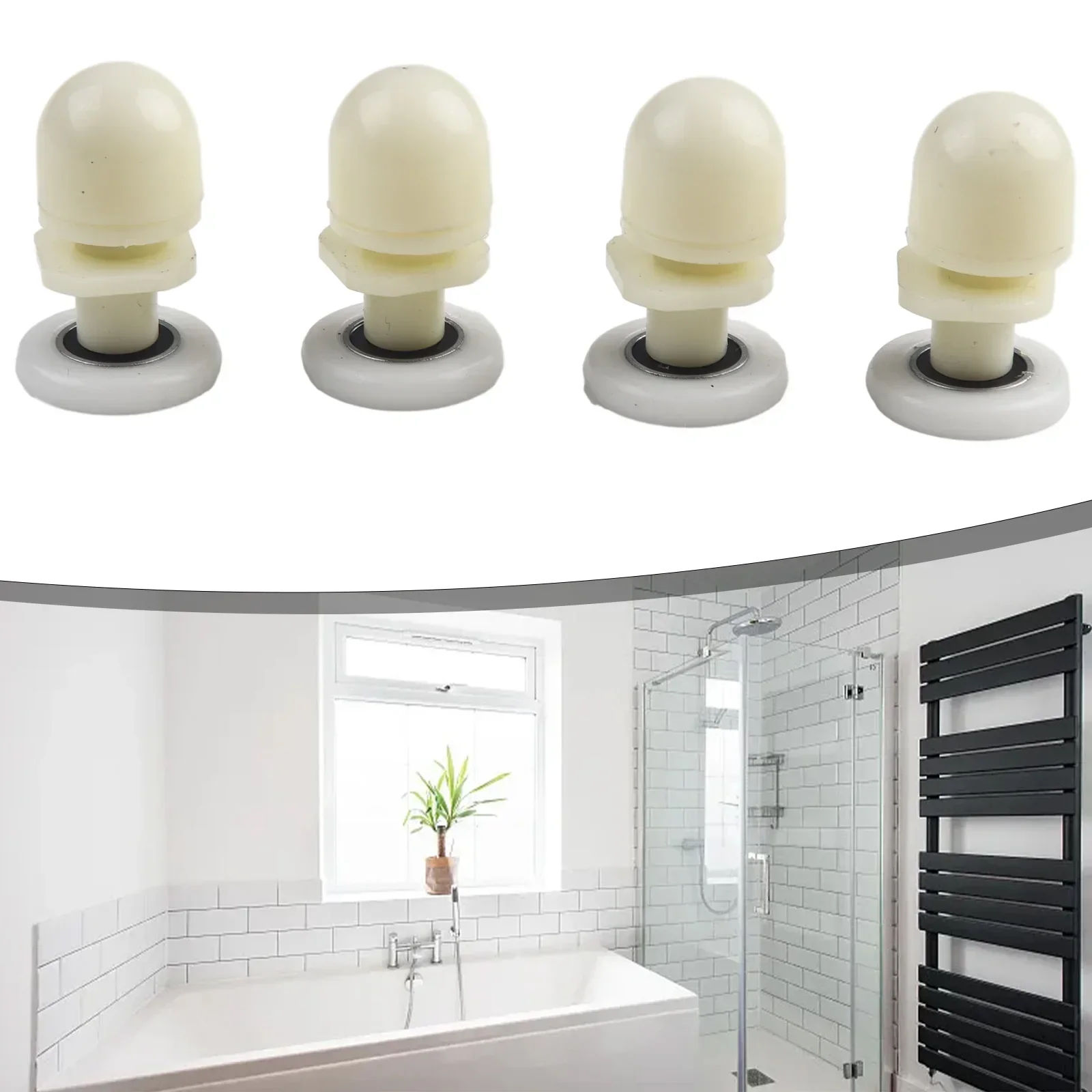 Rouleaux de porte de douche simples pour la plupart des cabines, poulies de portes en verre, 19mm, 23mm, 25mm, lot de 4