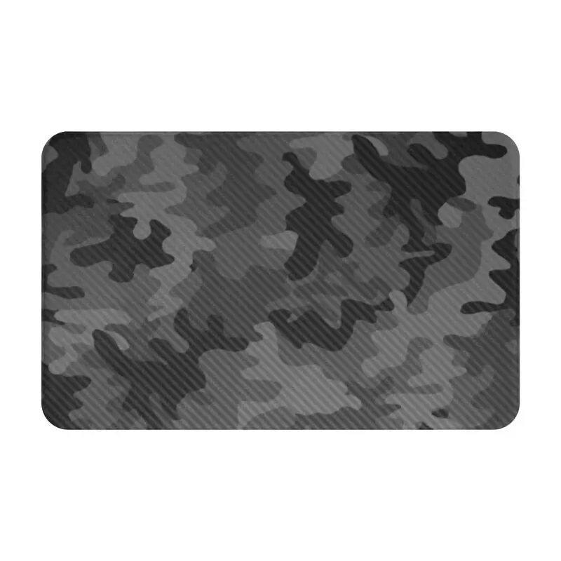 Custom Carbon Camo Front Door Mat Anti-Slip Outdoor Waterproof Camouflage Doormat Kitchen Balcony Entrance Rug Carpet