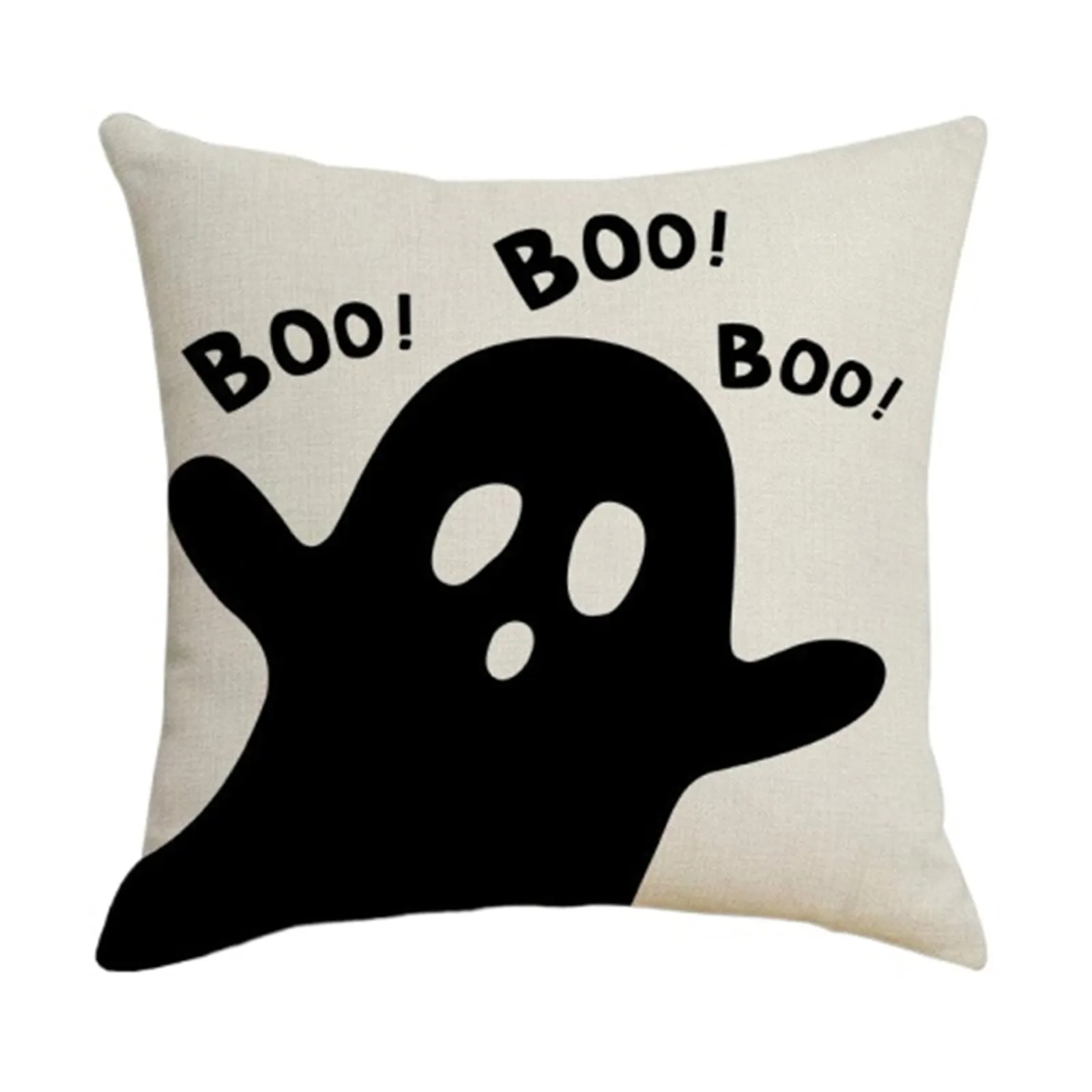 Halloween Ghost Bat Print Pillows Party Decoration Throw Pillowcase With Cartoon Ghost Print for Bedroom Room Sofa Square Shape