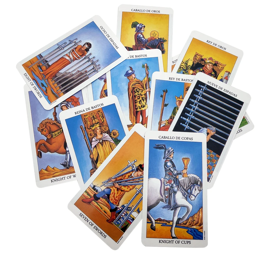 Tarjetas de Tarot rider versión española para principiantes, soporte de guía PDF, venta al por mayor, hecho en fábrica, alta calidad, gran oferta