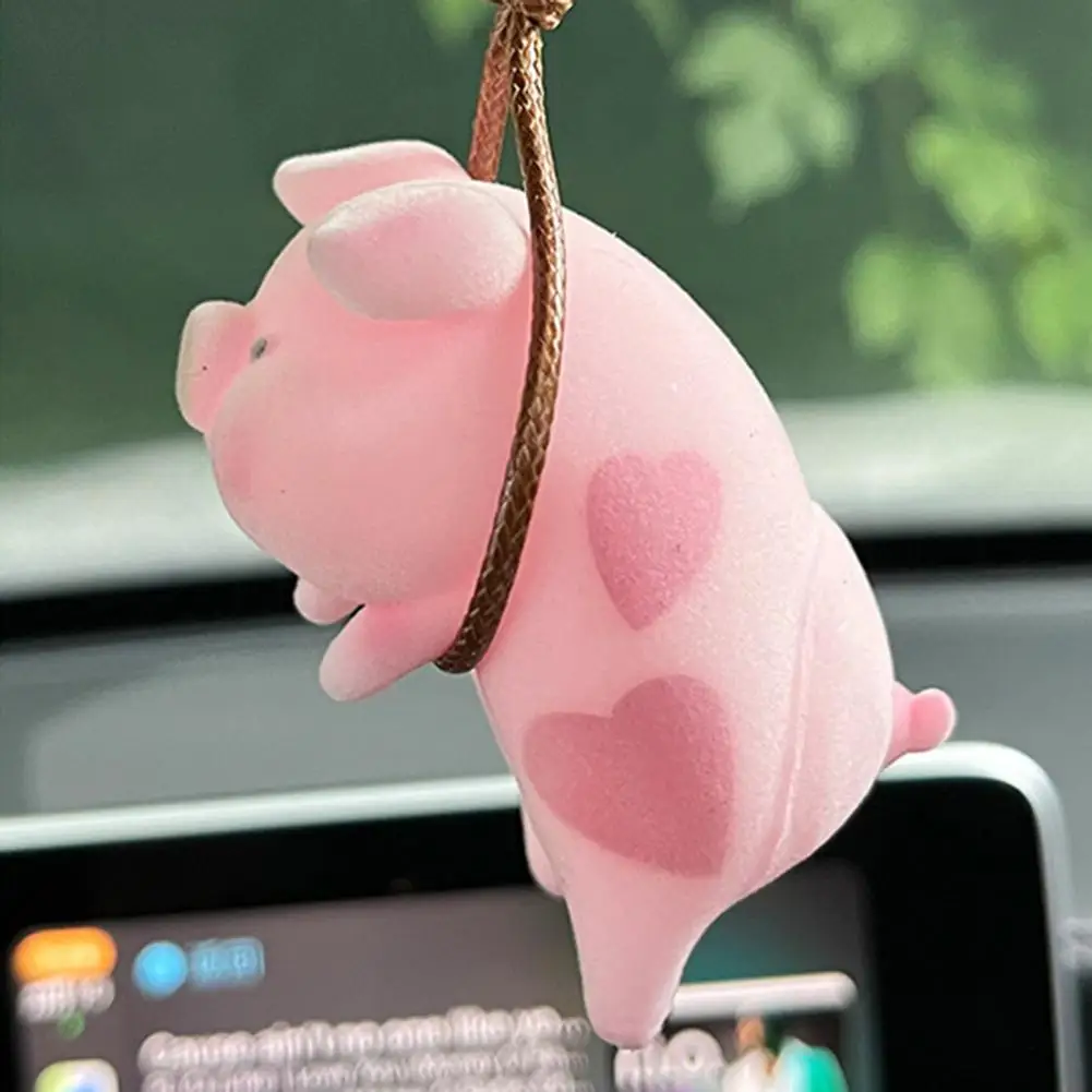 Car Pendant  Eye-catching   Hanging Pendant Exquisite Pink Pig Car Rearview Pendant