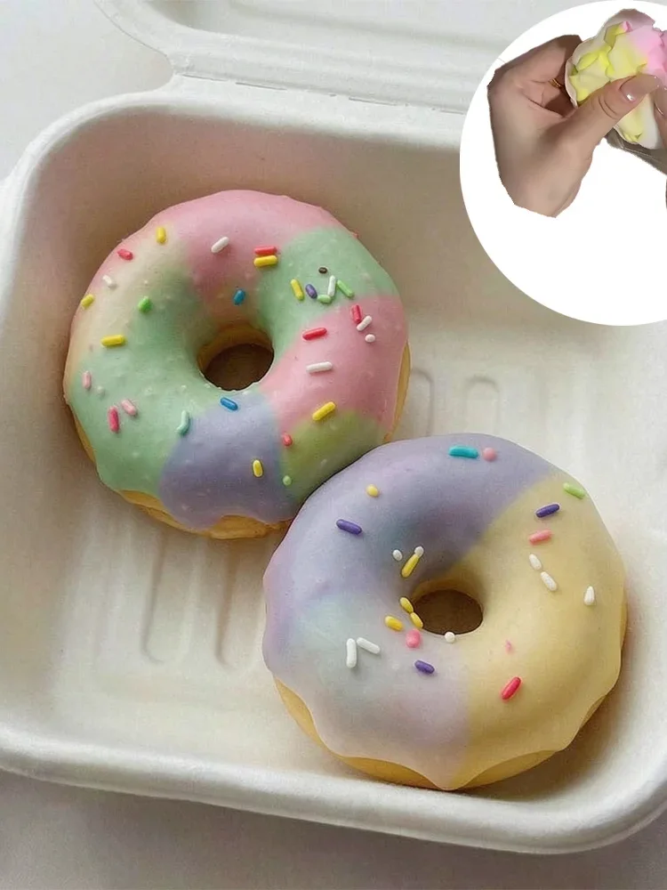 Schokoladen-Wachs Knisterndes Traumhaftes Makronen-Farbenes Donut-Katzenpfoten-Quetschspielzeug Fidget-Ball ASMR Knisterndes Niedliches Handgemachtes Geschenk Quetschspielzeug