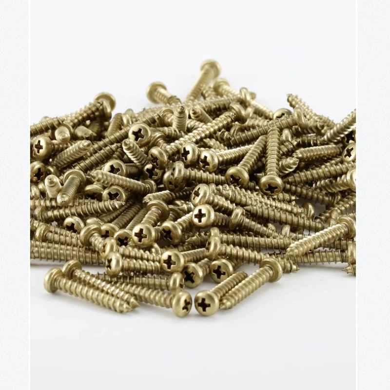 النحاس جولة رئيس فيليبس المسمار الذاتي التنصت M3 M3.5 M4 M5 M6 الخشب المسمار طول 6 مللي متر ~ 50 مللي متر #6