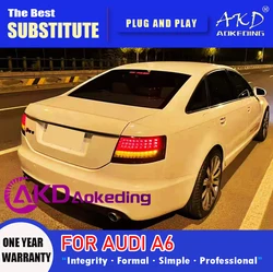 AKD Tail Lamp for Audi A6 C6 LED Tail Light 2005-2008 A6L Rear Fog Brake Turn Signal Automotive Accessories