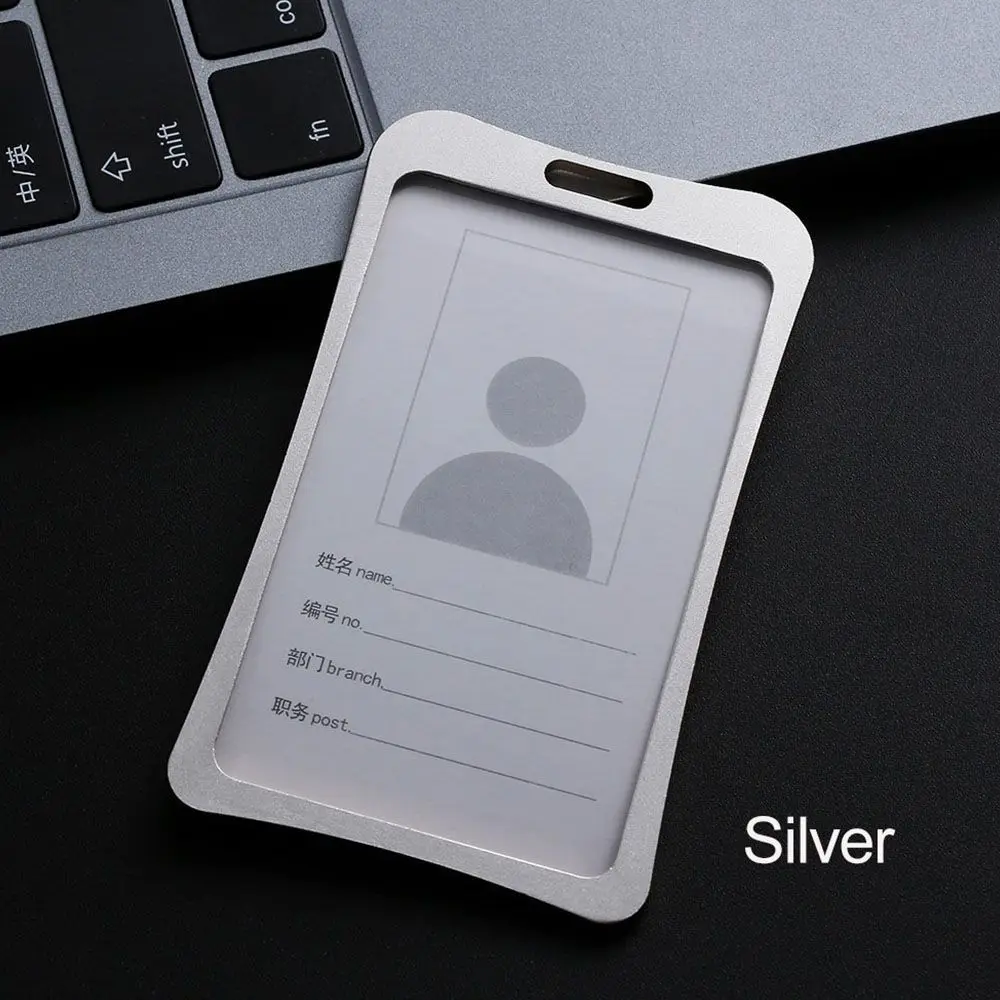 

Quality Durable Office Supplies Identity Case Business Metal Clip Name Cover Vertical Card Cover Card Holder Name Tag Holder