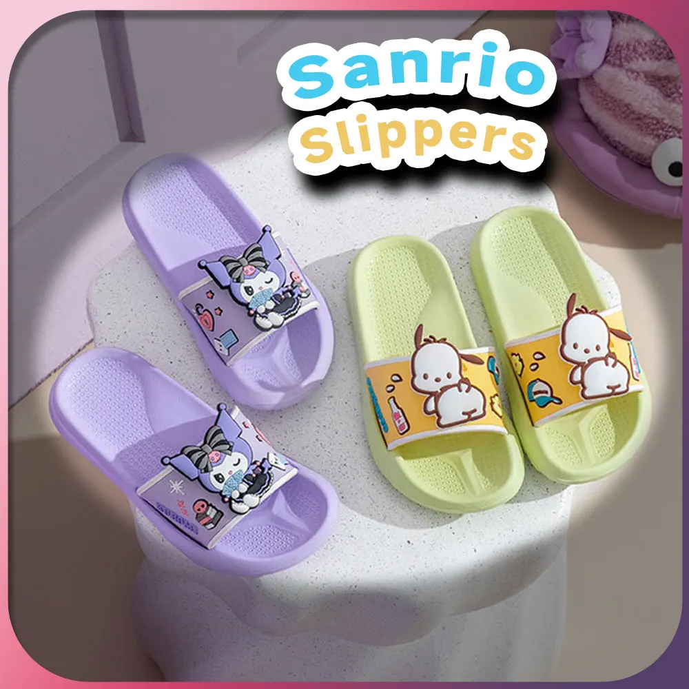 

Милые детские тапочки Hello Kitty Sanrio My Melody Kuromi Cinnamoroll полакко аниме сандалии для девочек и мальчиков детская пляжная обувь
