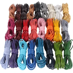 5 Meters 1.5/2/3mm Round Genuine Leather Jewelry Cord String 20 Colors Lace Rope Diy Necklace Bracelet Accessories Finding