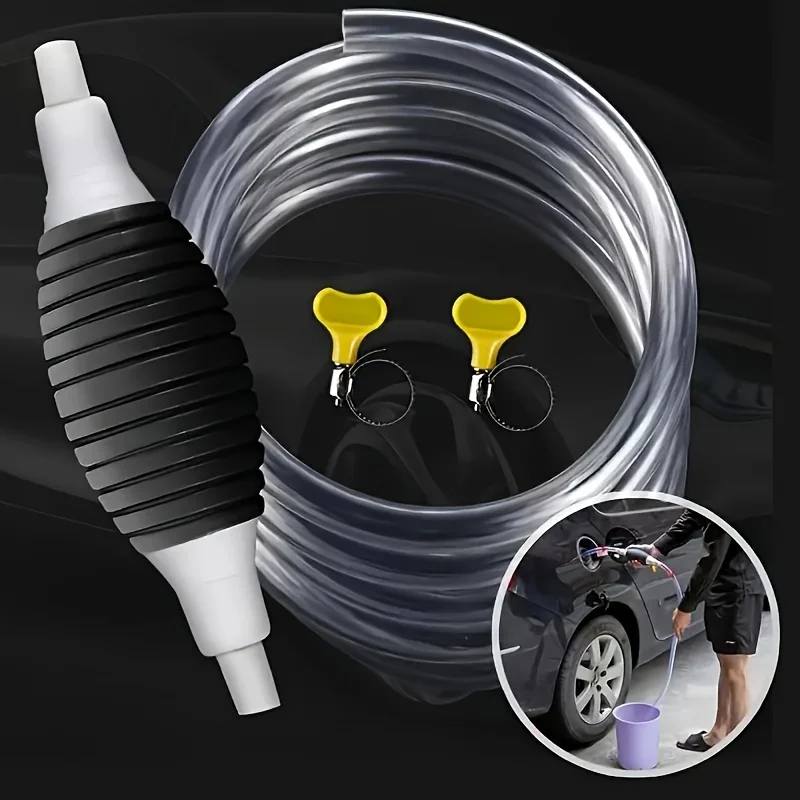 

1 Set of Portable Straw Pump Equipped with Flexible Pvc Hose, Perfect for Transferring Gas, Oil, Water, and Fuel; Car Emergency Oil Extractor; Manual Oil Pump; Siphon Pump; Water Suction Pump; Oil Suction Device; Urea Oil Pipe