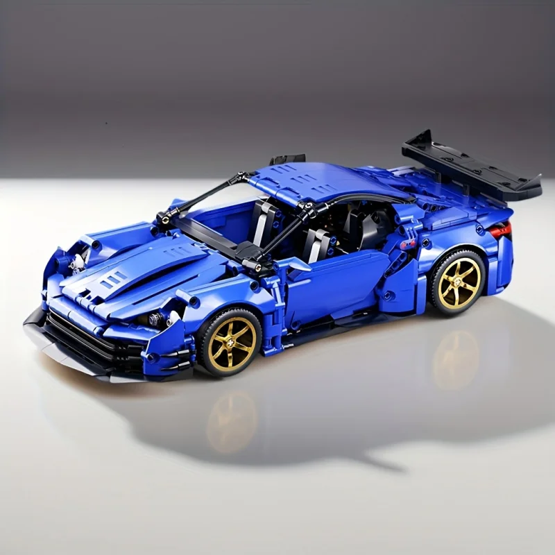 

1:14 Blue Sports Car Building Blocks Set, Suitable for 14+, Adult Educational Assembled Model, Home Decoration & Gift