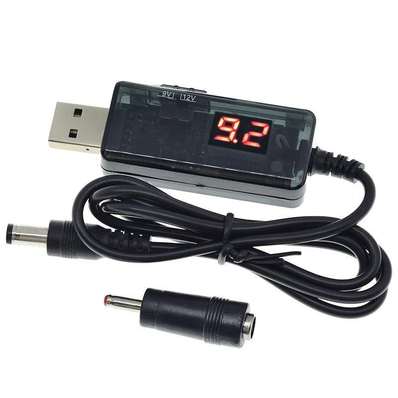  USB Boost Converter DC 5V To 9V 12V USB Step-up Converter Cable +3.5x1.35mm Connecter For Power Supply/Charger/Power Converter 