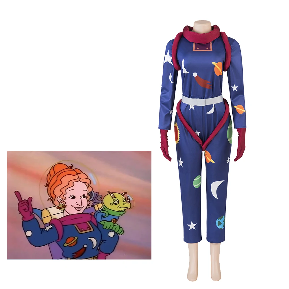 Magic Cos School Bus Miss Frizzle Cosplay Costume Teacher Planets Galaxy Space Suit Bodysuit Women Halloween Outfits Jumpsuit