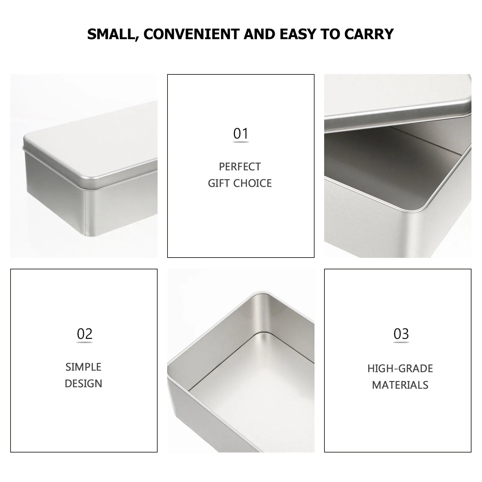 

2pcs Packaging Box Tall Cake Box Durable Tinplate Holiday Cookie Boxes Empty Storage Containers Practical Use