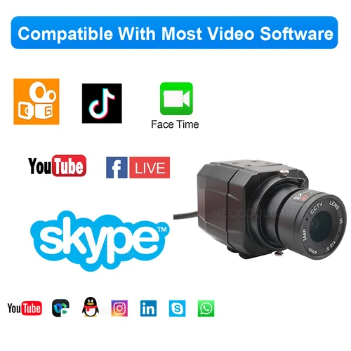 Imagen 2 del producto Cámara web 4K IMX415 Mini USB, UVC OTG, 5-50mm, lente de Zoom Varifocal, 2K, F5253, 30fps, Usb, PC, transmisión en vivo de videoconferencia